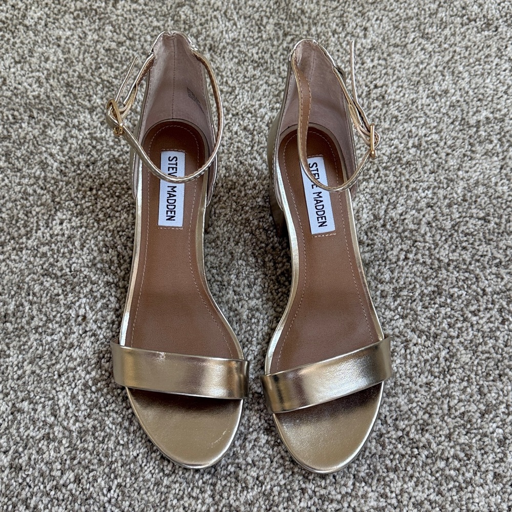 gold STEVE MADDEN irenee heels